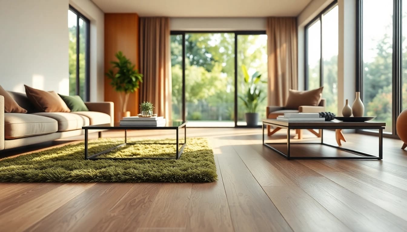 Stylish interior with lvt flooring enhancing a cozy living room ambiance.