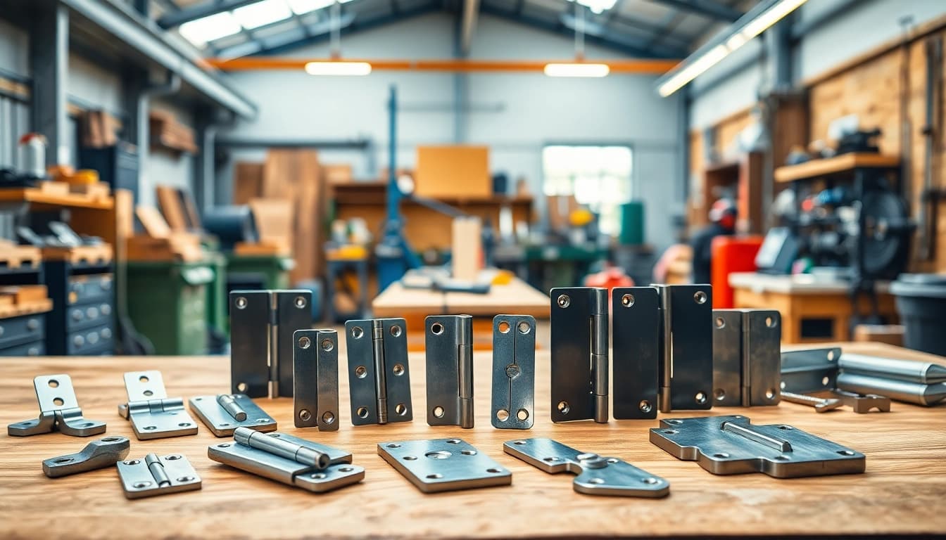 Showcasing diverse products by a Hinge Supplier in a professional workshop setting.