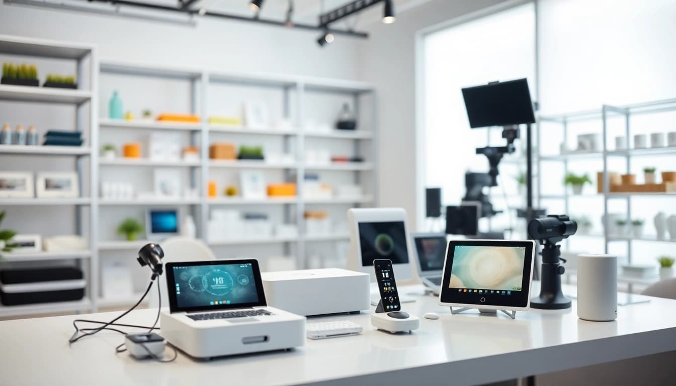Engaging product demonstrations showcasing features in a modern studio environment.