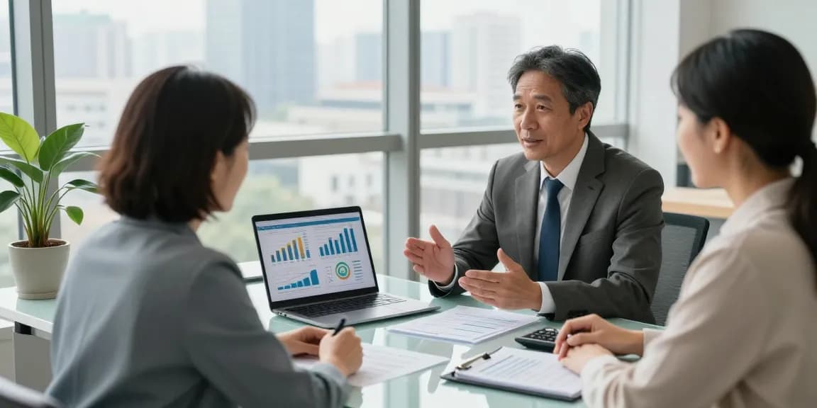 Consultation with a financial advisor in Reston VA assisting clients with financial planning.