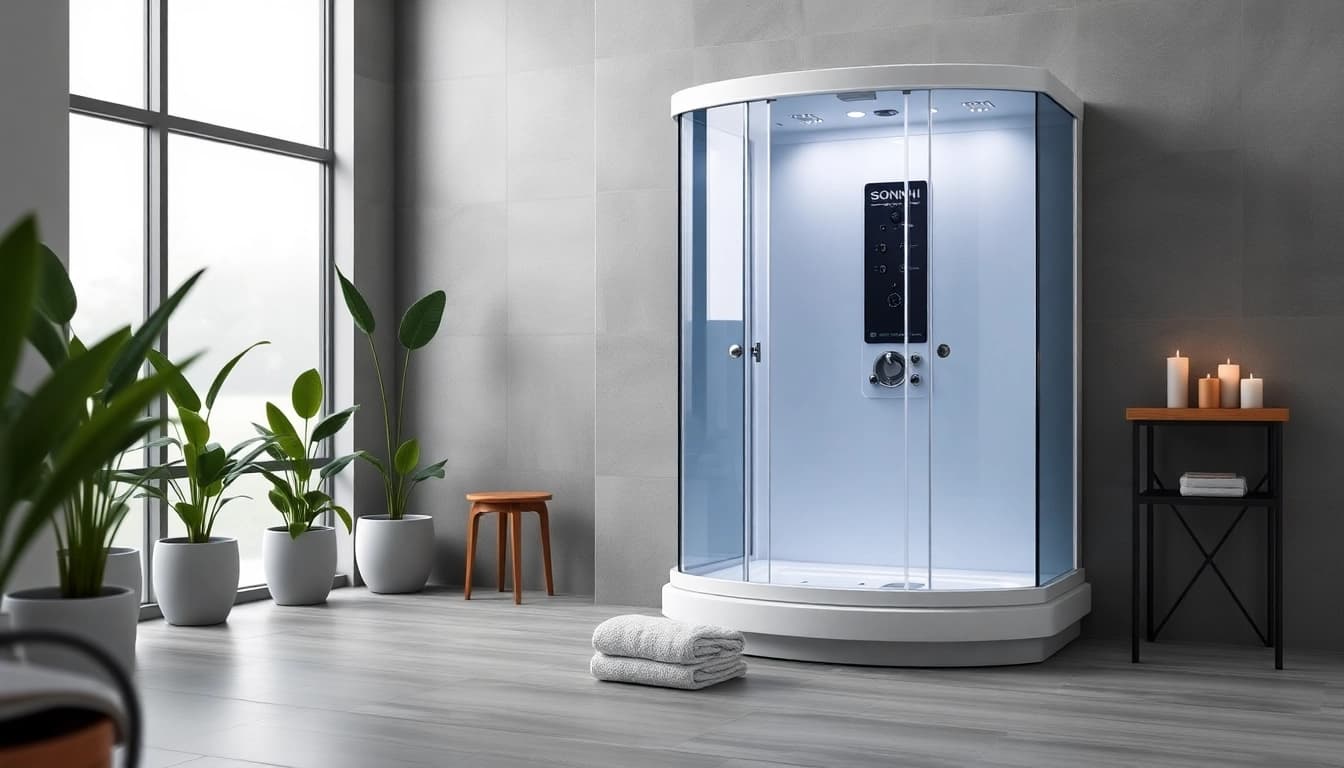 sonni Duschkabine in modernem Badezimmer mit eleganten Details