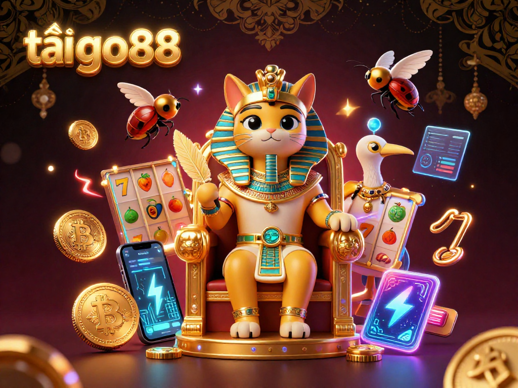 Engage with the vibrant scene as you tải go88 and immerse in thrilling slot gameplay amid a crypto-themed environment.