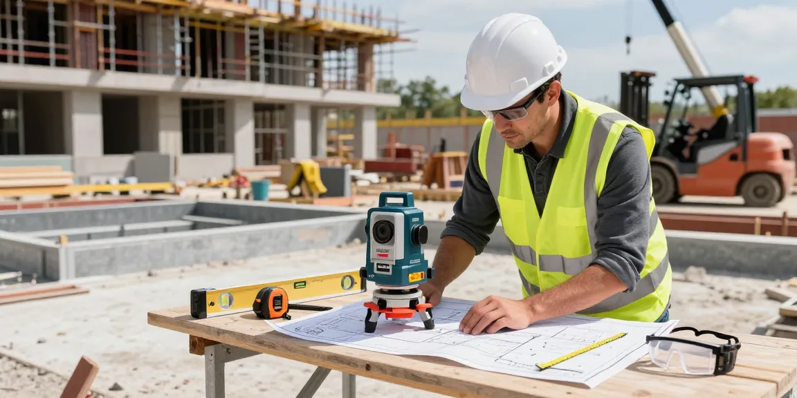 Bosch GRL 250 HV in use on construction site for precise alignment.