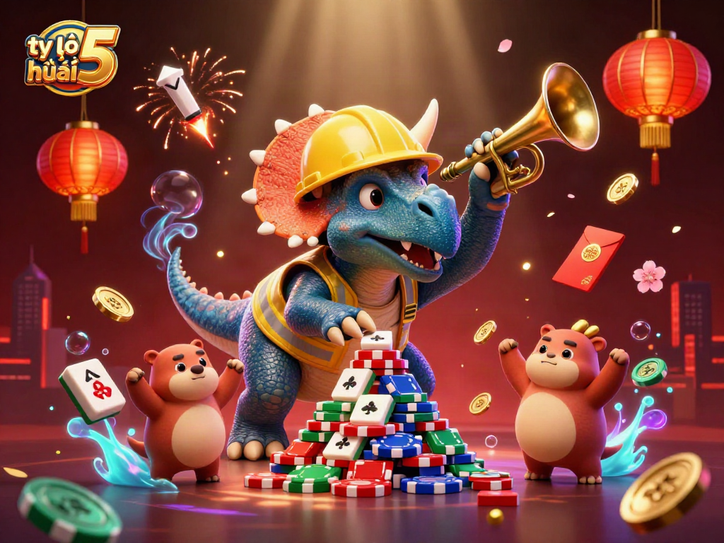Bet on tỷ lệ kèo nhà cái 5 with vibrant poker chip pyramid and celebratory elements