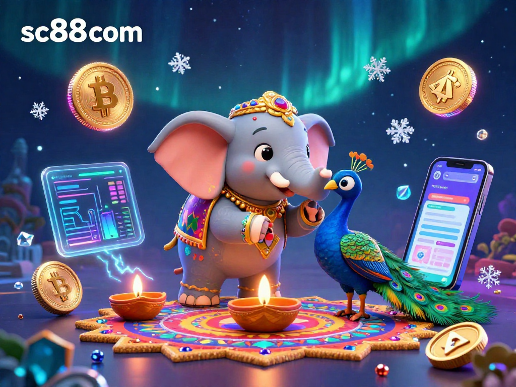 Play at sc88 com to enjoy vibrant 3D casino scenes with animated crypto elements and colorful characters.