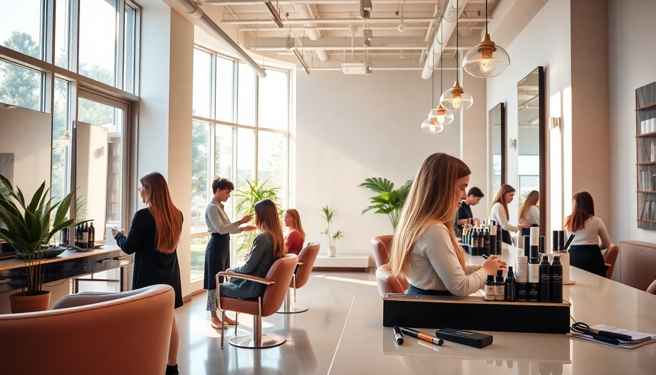 Professional hairstylist applying highlights in a premier hair salon San Diego, showcasing eco-friendly products and modern artistry.