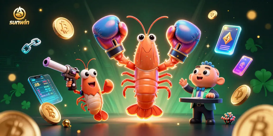 Join the exciting world of sunwin as vibrant shrimp characters illustrate online gaming adventures.